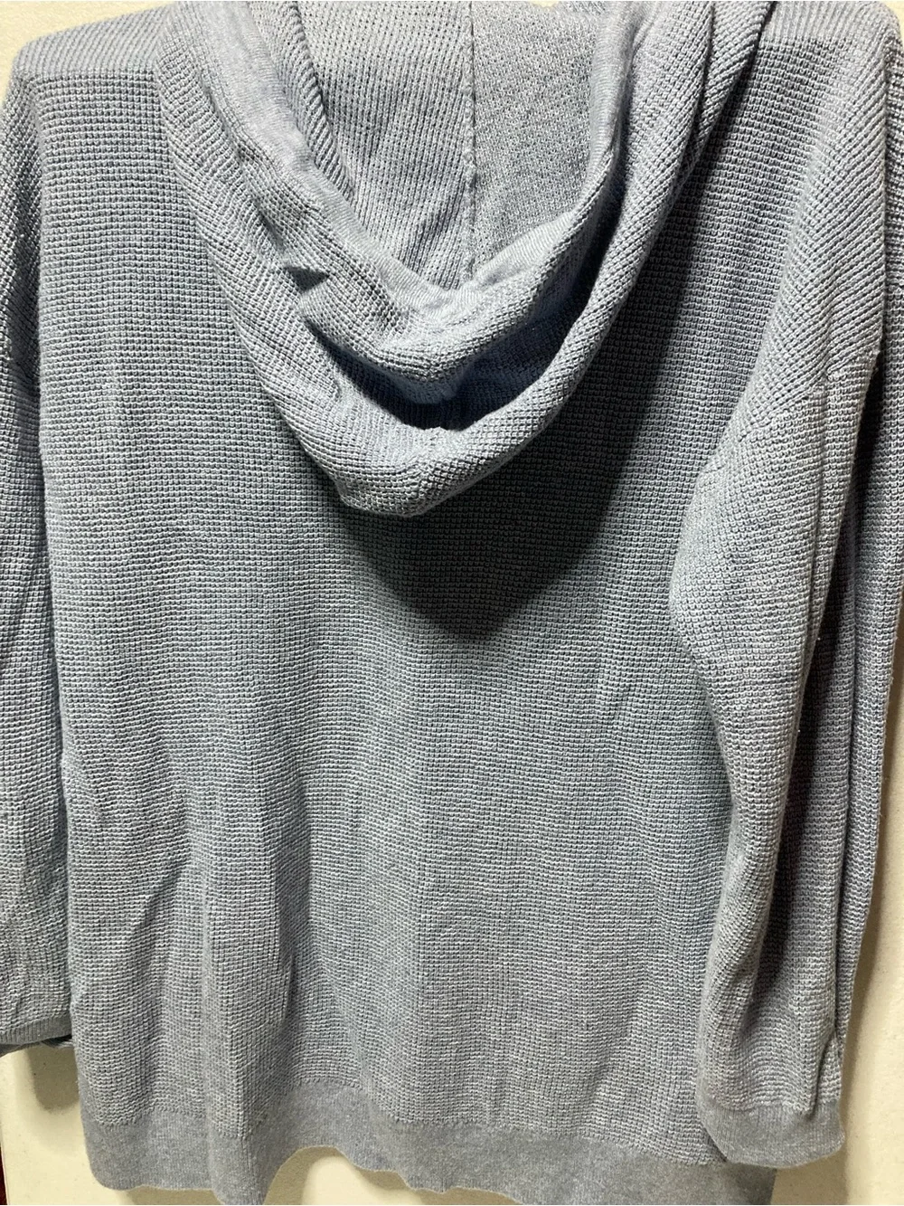Michael Kors Light Blue Crewneck Knit Sweater with Drawstring Detail
